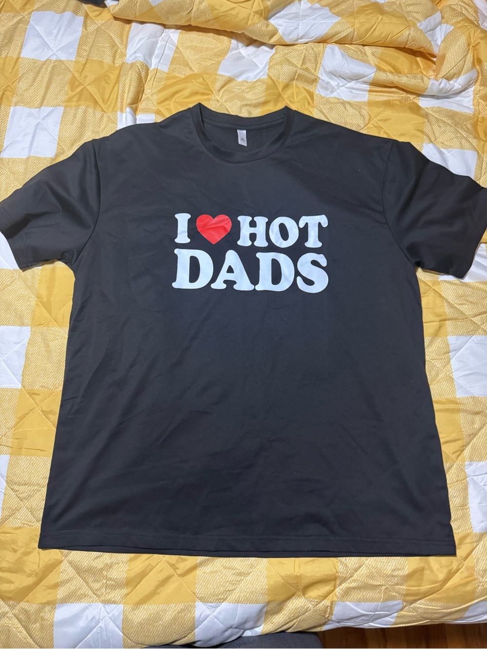 I Love Hot Dads Graphic Tee - Black